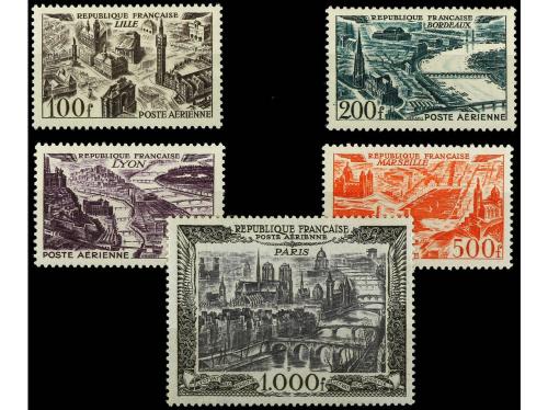 ** FRANCIA. Ed. Av. 24/7 y 29. SERIES COMPLETAS, 5 valores. 
