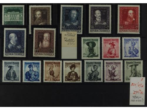 AUSTRIA. CONJUNTO montado en fichas conteniendo las series: 