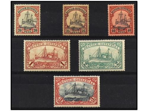 * AFRICA ORIENTAL ALEMANA. Yv. 16/21. 20 p. a 3 r. Valores c