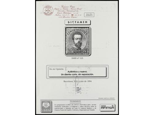 (*) ESPAÑA. Ed. 123. 20 cts. gris. Centrado de lujo. Un dien