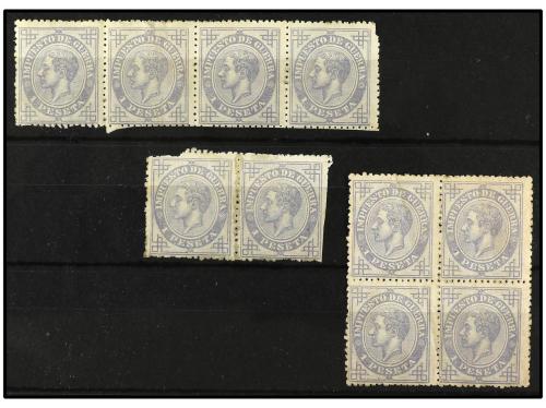 **/* ESPAÑA. Ed. 186. 10 sellos en pareja, tira de cuatro y 