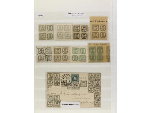 ESPAÑA. CONJUNTO montado en hojas neutrales con sellos suelt