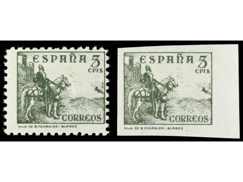 ** ESPAÑA. Ed. 816ec y ecs. 5 cts. verde. COLOR CAMBIADO. 2 