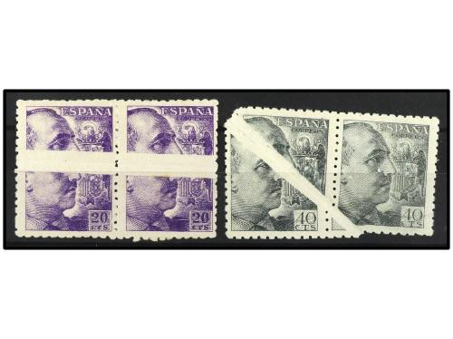 * ESPAÑA. Ed. 922iw, 925iw. 20 cts. lila y 40 cts. verde en 