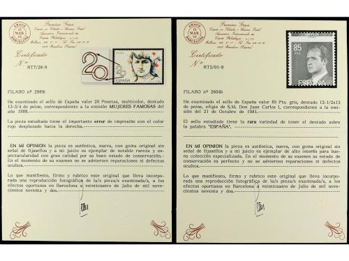 ESPAÑA. Ficha conteniendo las variedades: **2604b, 2801dv, 2