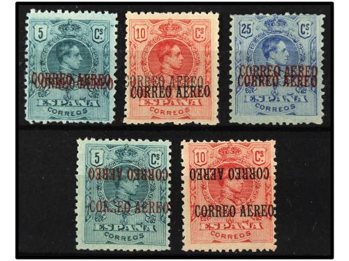 * ESPAÑA. Ed. 292/4hh y 292/3hhi. Tres valores, sob. DOBLE y