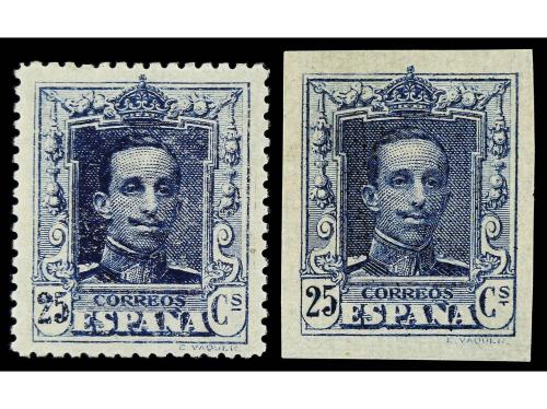 * ESPAÑA. Ed. NE 23 y NE 23s. 25 c. Tipo I dent. y sin denta