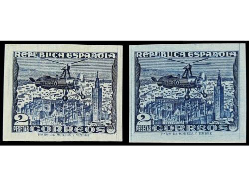 * ESPAÑA. Ed. 769s y ps. DOS sellos SIN DENTAR, sobre papel 