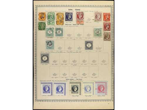 GRECIA. 1861-78. Dos páginas de álbum con sellos usados, dis