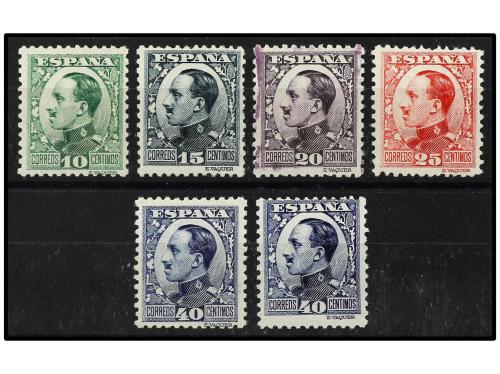 ** ESPAÑA. Ed. 492/5, 497 y 497A. 10 cts. a 25 cts. y 40 cts