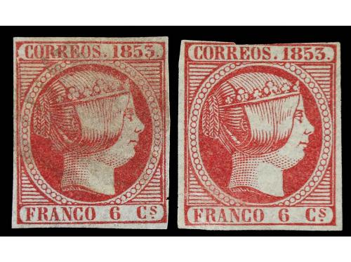 (*) ESPAÑA. Ed. 17. 6 cuartos rosa. Margen corto. Se incluye