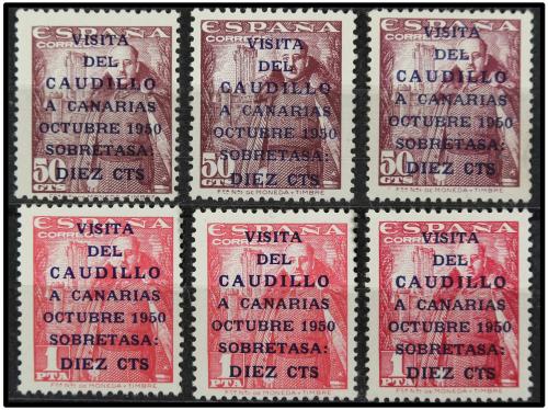 ** ESPAÑA. Ed. 1088/9 (3). 3 SERIES COMPLETAS. 1 sello de 1 