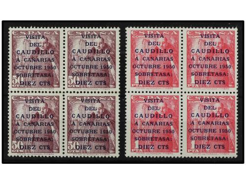 ** ESPAÑA. Ed. 1088/9. CANARIAS CORREO. 2 valores en bloques