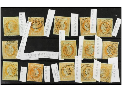 º ESPAÑA. Ed. 52. 4 cuartos naranja. Conjunto de 40 sellos c