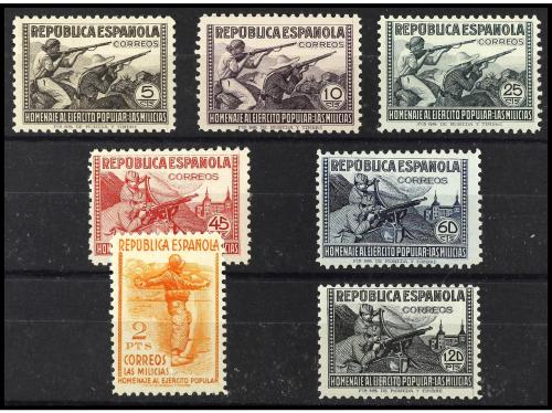 * ESPAÑA. Ed. 792/8. SERIE a falta del 5 y 10 pts. Bien cent