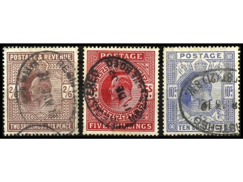 º GRAN BRETAÑA. Yv. 118/20. 2 6 s., 5 s. y 10 s. Buenos ejem