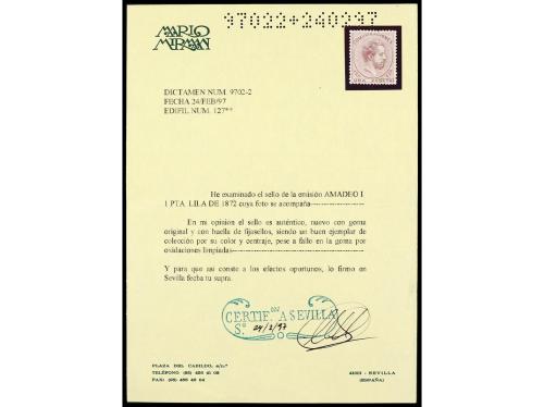 * ESPAÑA. Ed. 127. Centrado de LUJO. Fallo de goma. Cert. MI