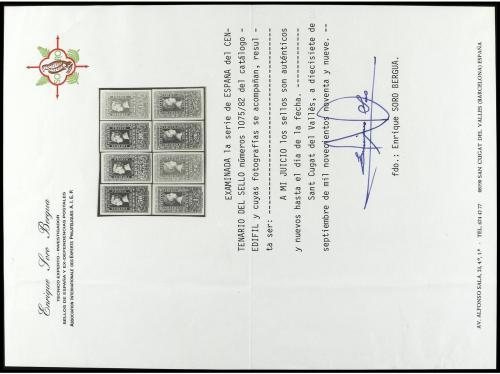 (**) ESPAÑA. Ed. 1075/82. SERIE COMPLETA, 8 valores. Goma no