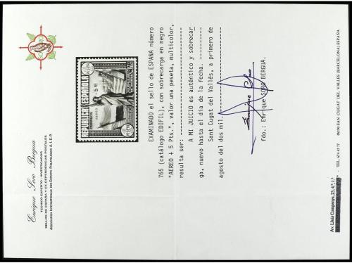 (**) ESPAÑA. Ed. 765. Aéreo + 5 pts. Goma no original. Cert.