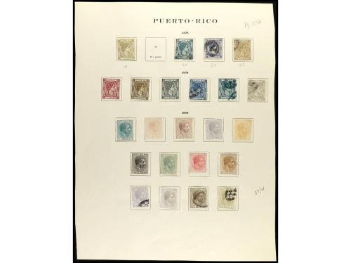 COLONIAS ESPAÑOLAS: PUERTO RICO. COLECCIÓN en hojas de álbum