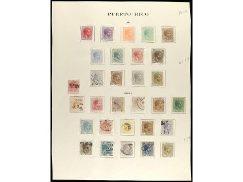 COLONIAS ESPAÑOLAS: PUERTO RICO. COLECCIÓN en hojas de álbum