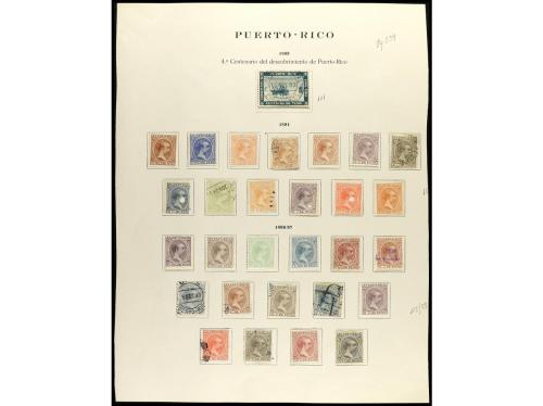 COLONIAS ESPAÑOLAS: PUERTO RICO. COLECCIÓN en hojas de álbum