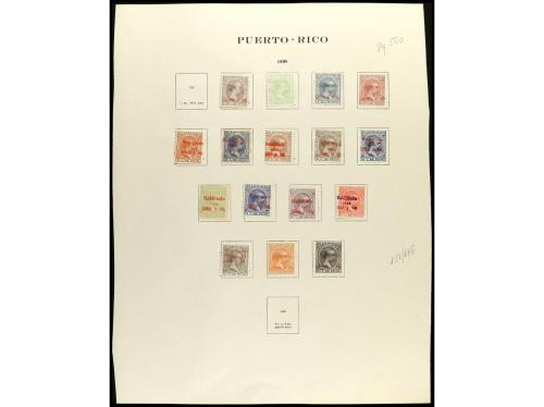 COLONIAS ESPAÑOLAS: PUERTO RICO. COLECCIÓN en hojas de álbum
