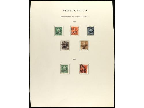 COLONIAS ESPAÑOLAS: PUERTO RICO. COLECCIÓN en hojas de álbum