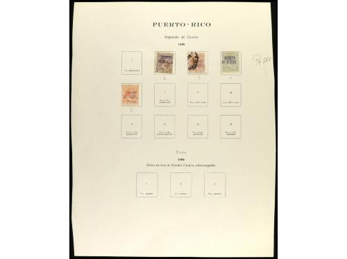 COLONIAS ESPAÑOLAS: PUERTO RICO. COLECCIÓN en hojas de álbum