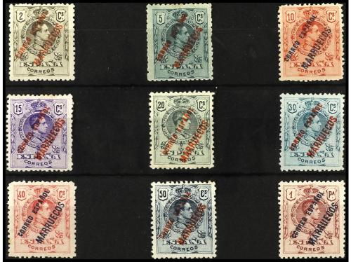 * COLONIAS ESPAÑOLAS: TANGER. Ed. 1/9. SERIE COMPLETA, 9 val