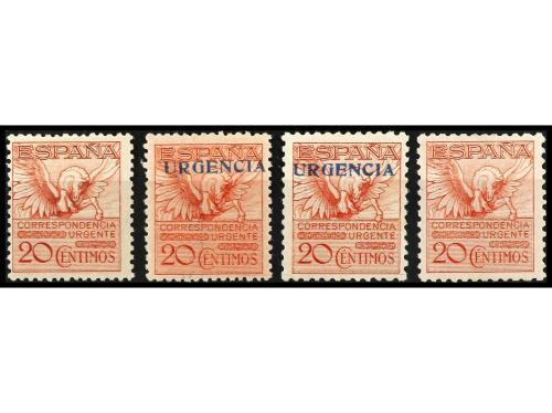 * ESPAÑA. Ed. 454, 489, 591A y (**) 592A. Urgentes, 4 valore