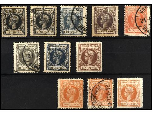 COLONIAS ESPAÑOLAS: FERNANDO POO. Conjunto de sellos sueltos