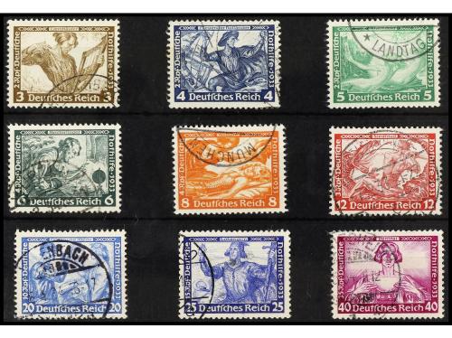 ° Yv. 470/78. 1933. WAGNER. 9 valores. Centrados de lujo. Ca