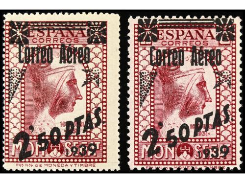 ** ESPAÑA. Ed. 791FN y FNa. 2,50 pts. s. 25 cts. lila rosáce