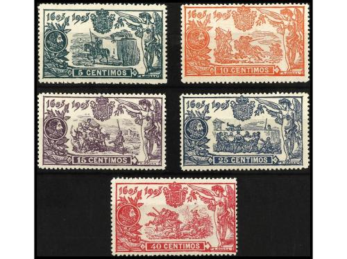 ** ESPAÑA. Ed. 257/60 y 262. 5 cts. a 25 cts. y 40 cts., 10 