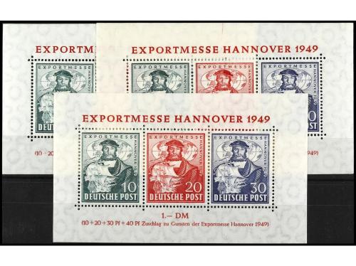 ** ALEMANIA. Yv. HB 1. BIZONA. 3 hojas bloque. A EXAMINAR. C