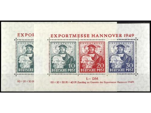 ** ALEMANIA. Yv. HB 1 (2). BIZONA. 2 hojas bloque.1 firmada 