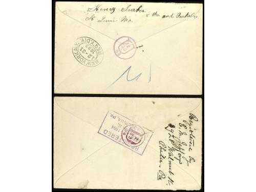 ✉ ESTADOS UNIDOS. 1893-94. Dos enteros postales de 2 c. y 5 