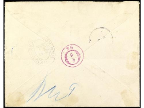 ✉ ESTADOS UNIDOS. 1894. NEW YORK a ALEMANIA. E.P. de 5 c. má