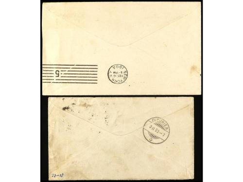 ✉ ESTADOS UNIDOS. 1893. Dos sobres a SUIZA, con sellos de la
