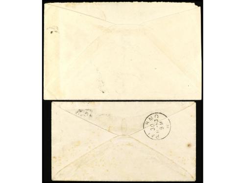 ✉ ESTADOS UNIDOS. 1893. Dos sobres con 5 c. a ITALIA. TEMA C