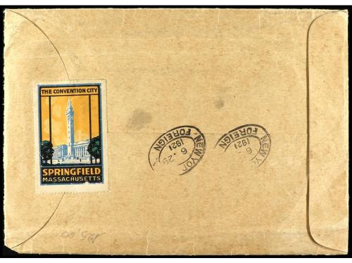 ✉ ESTADOS UNIDOS. 1921. A FRANCIA, con sellos de 6 c., 8 c. 