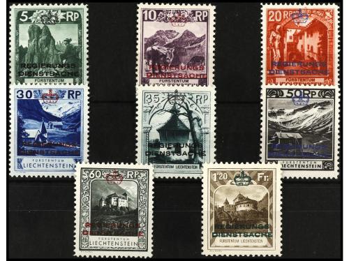 * LIECHTENSTEIN. Yv. Serv. 1/8. SERIE COMPLETA. 8 valores. C