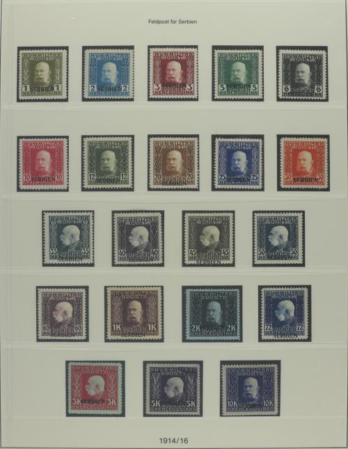 * AUSTRIA-HUNGRIA. Yv. 1/21 y 22/42. FELDPOST (Ocupación en 