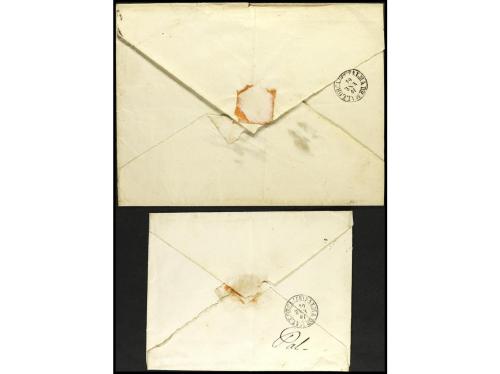 ✉ ESPAÑA. 1864. 2 cartas de LLUCHMAYOR a PALMA y de YNCA a P