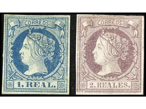 * ESPAÑA. Ed. 55/6. 1 real y 2 reales. Márgenes completos. C