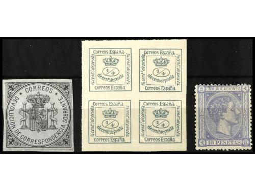 * ESPAÑA. Ed. 171. 10 pesetas ultramar. Punto reparado. Se i
