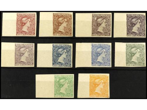 ESPAÑA. 1899. María Cristina. PROYECTOS-PRUEBAS 10 valores s