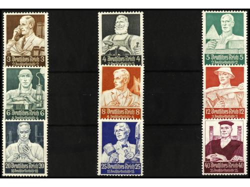 ** Ed. 513/21. SERIE COMPLETA, 9 valores. Cat. 551&euro;. 