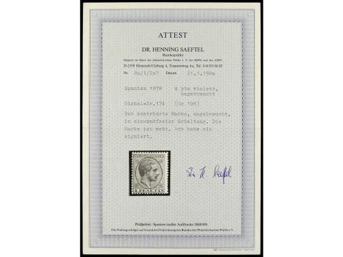 * ESPAÑA. Ed. 198. 4 pts. violeta. Buen ejemplar. Cert. SAEF